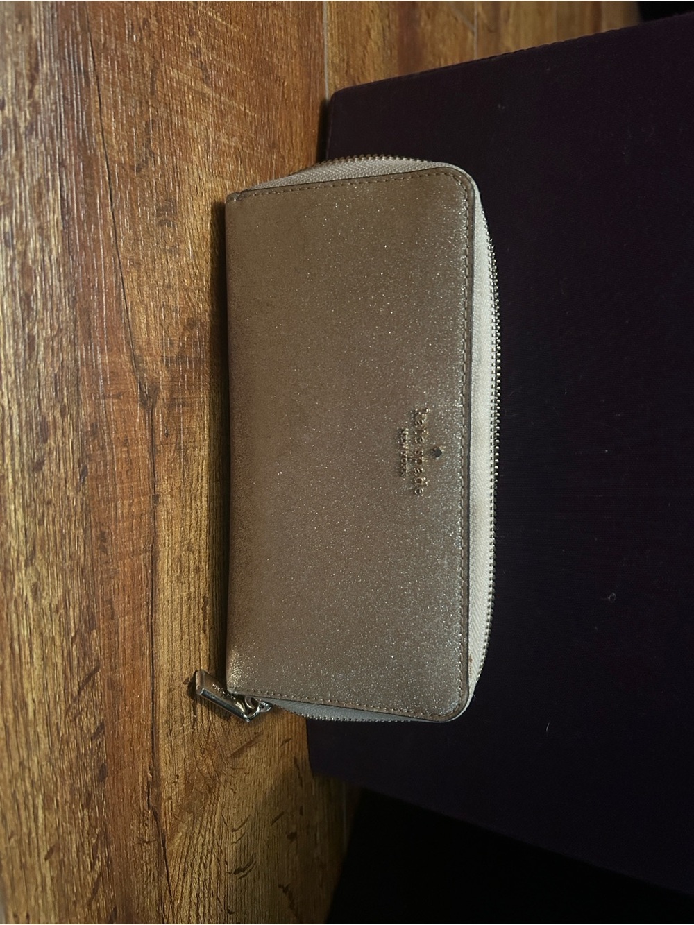 kate spade Metallic Champagne Zip-Around Wallet